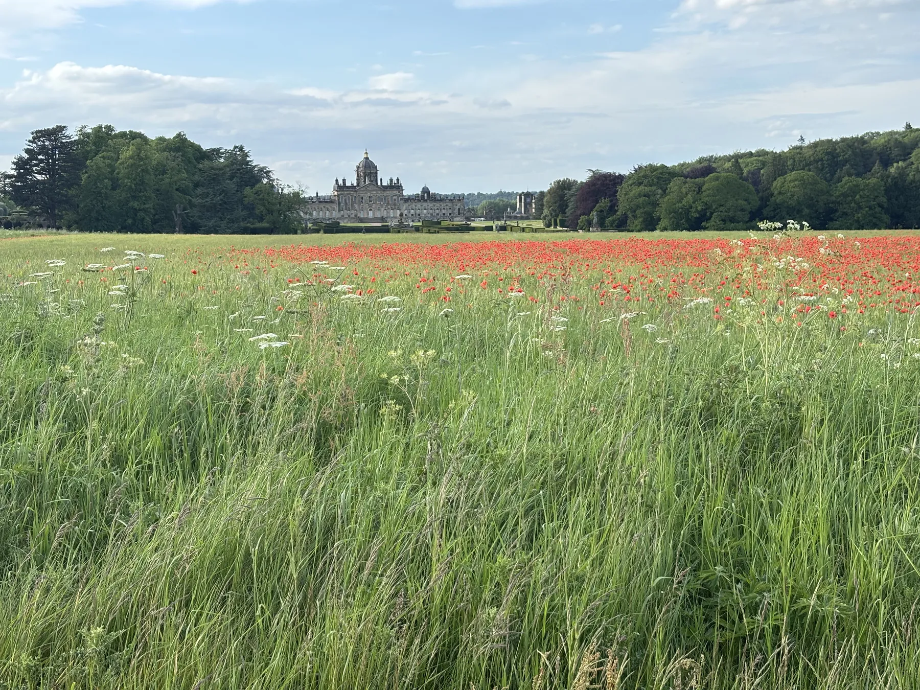 A grand Yorkshire stately home, the kind of storybook England featured in Harper’s Bazaar